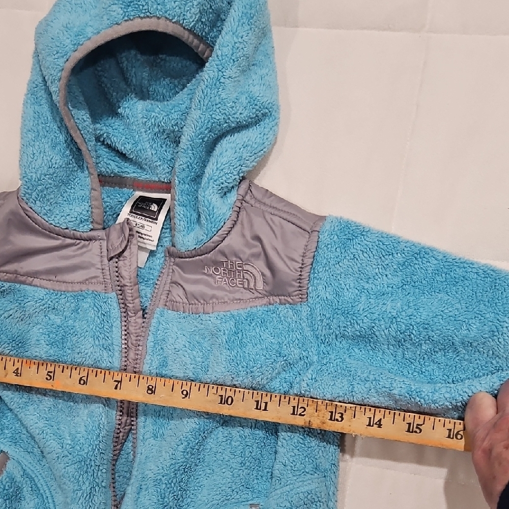 The North Face Kids Blue Fleece Hoodie Jacket Coat - Picture 10 of 10